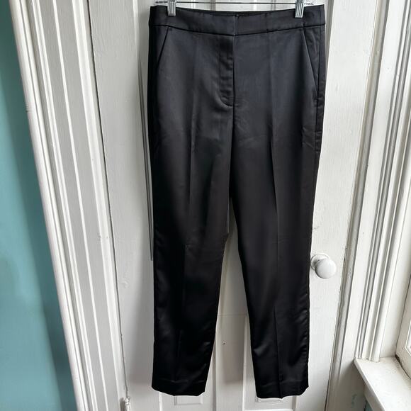 J Crew Collection Kate Straight Leg Pants in Structured Satin Black NWT - Picture 2 of 10